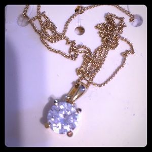 Rose gold diamond pendant necklace